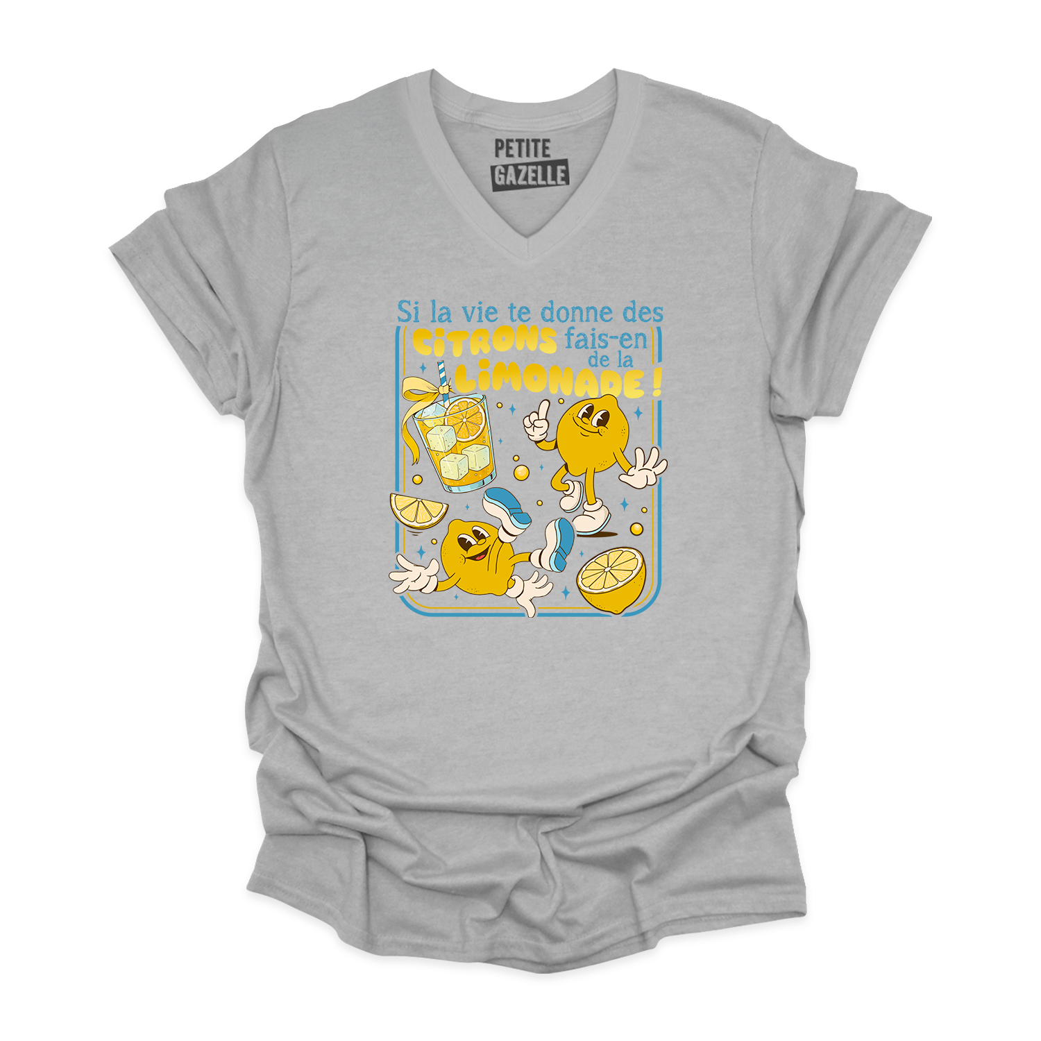 TSHIRT COL en V | Si la vie te donne des citrons
