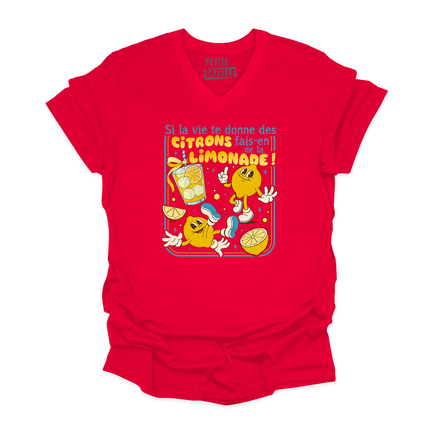 TSHIRT COL en V | Si la vie te donne des citrons