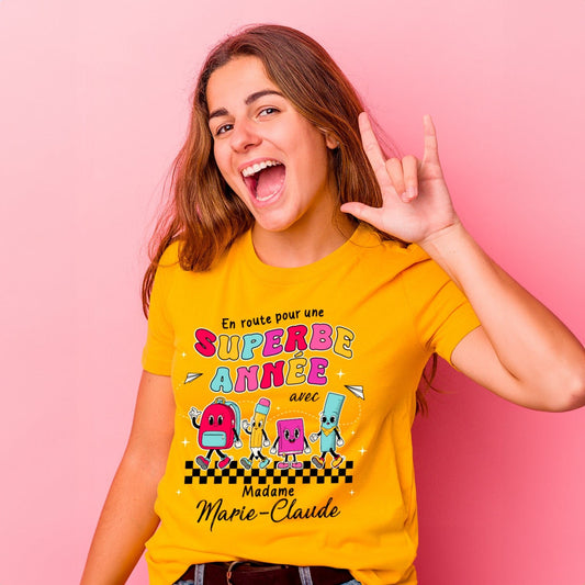 T - SHIRT COL ROND | En route pour une superbe année - T-shirt Unisexe Col Rond - Petite Gazelle Atelier