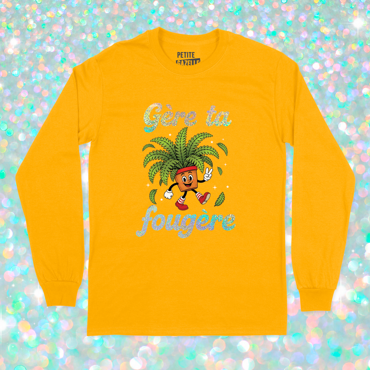 T-SHIRT À MANCHES LONGUES | Gère ta fougère (Holographique)