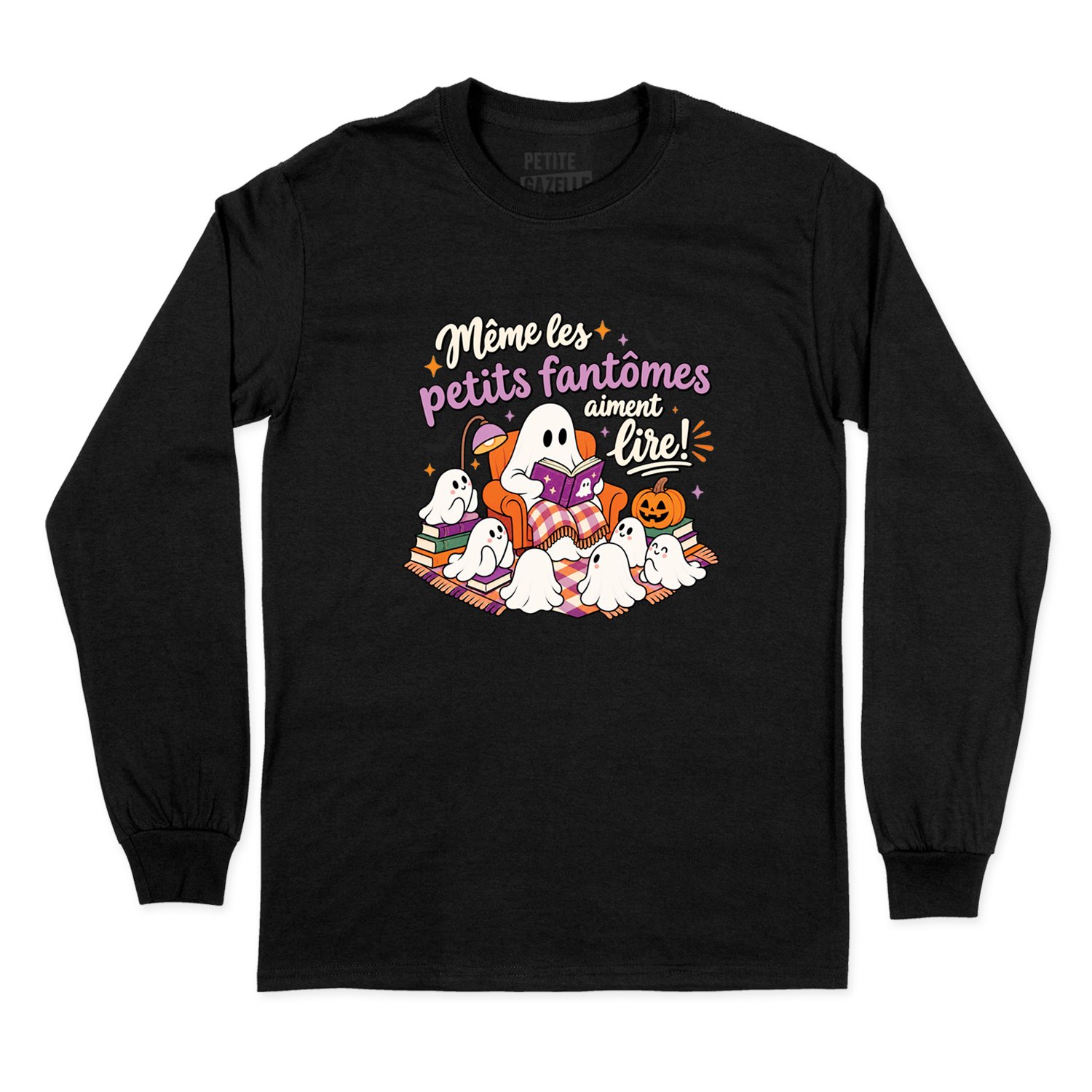 T-SHIRT À MANCHES LONGUES | Même les petits fantômes aiment lire !