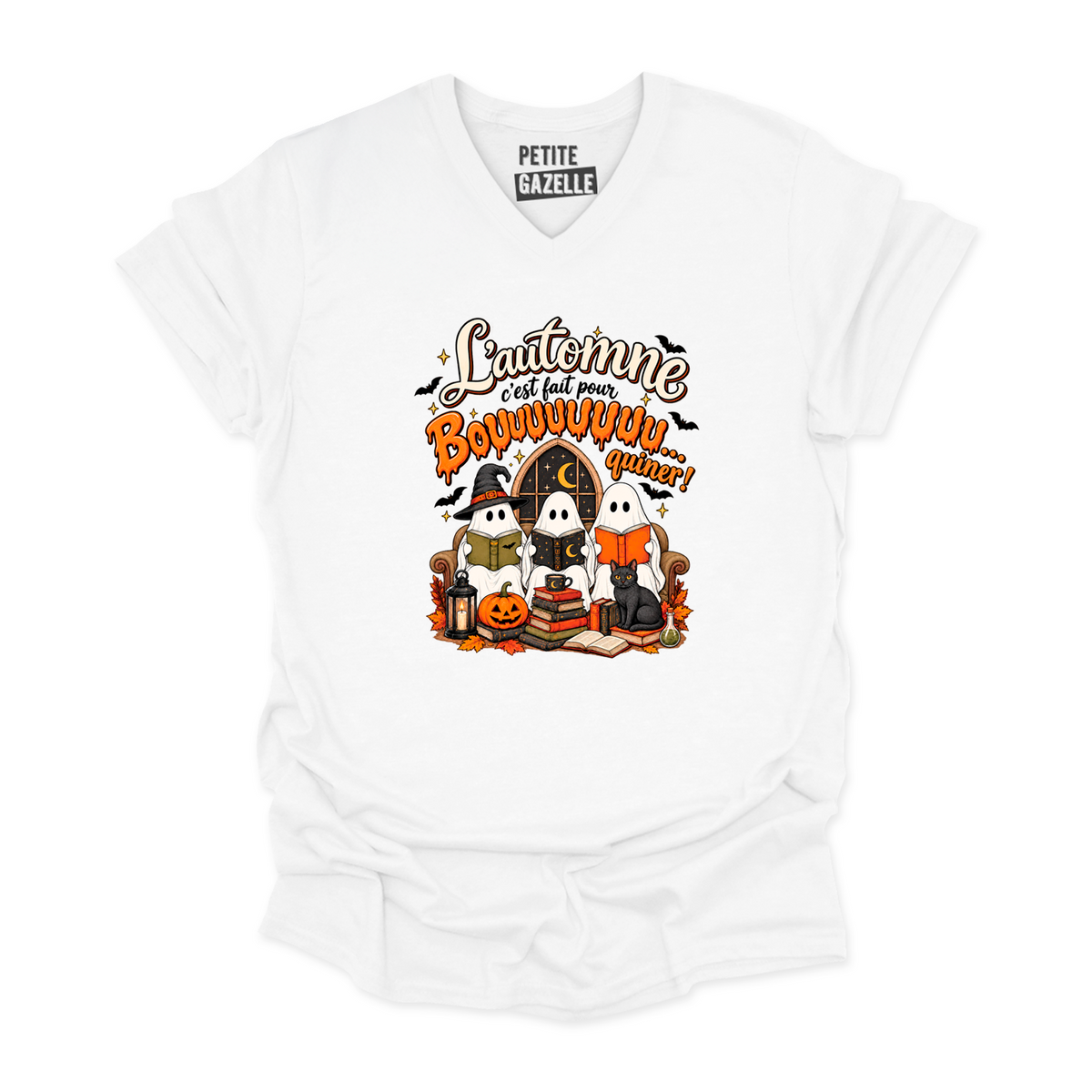 TSHIRT COL en V | L'automne c'est fait pour bouquiner !