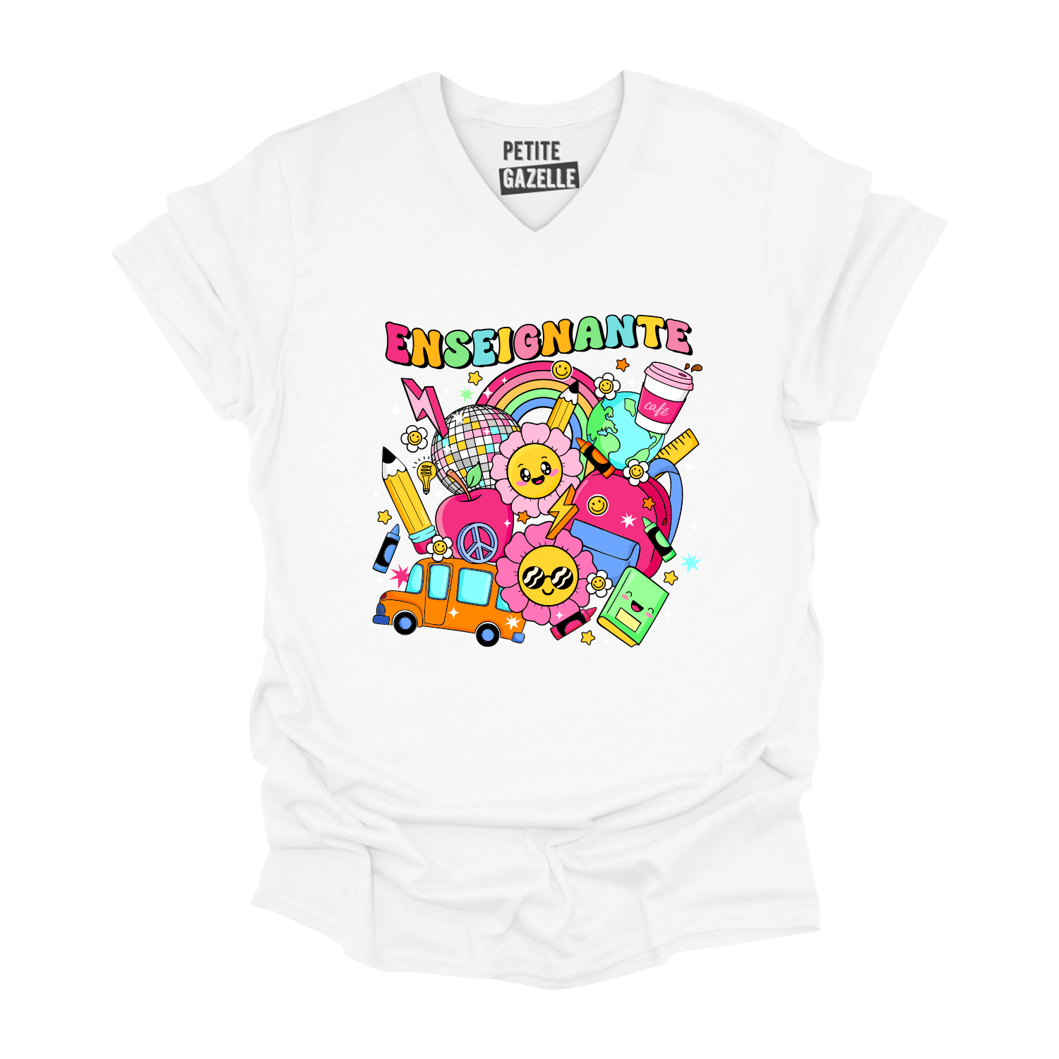 TSHIRT COL en V | Enseignante Groovy