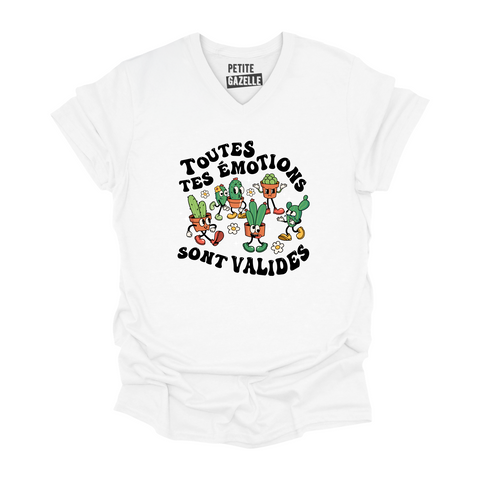 TSHIRT COL en V | Toutes tes émotions sont valides