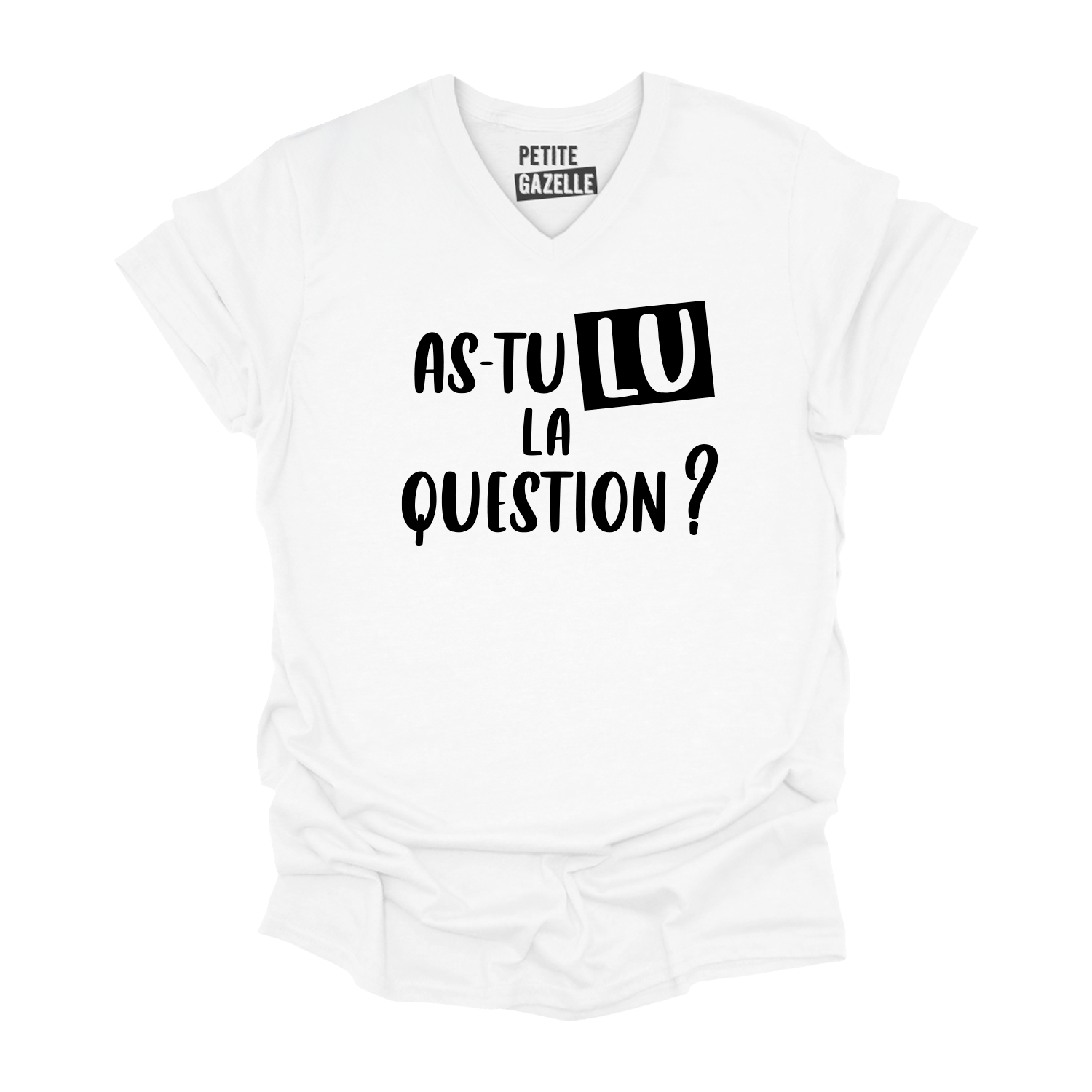 TSHIRT COL en V | As-tu lu la question ?