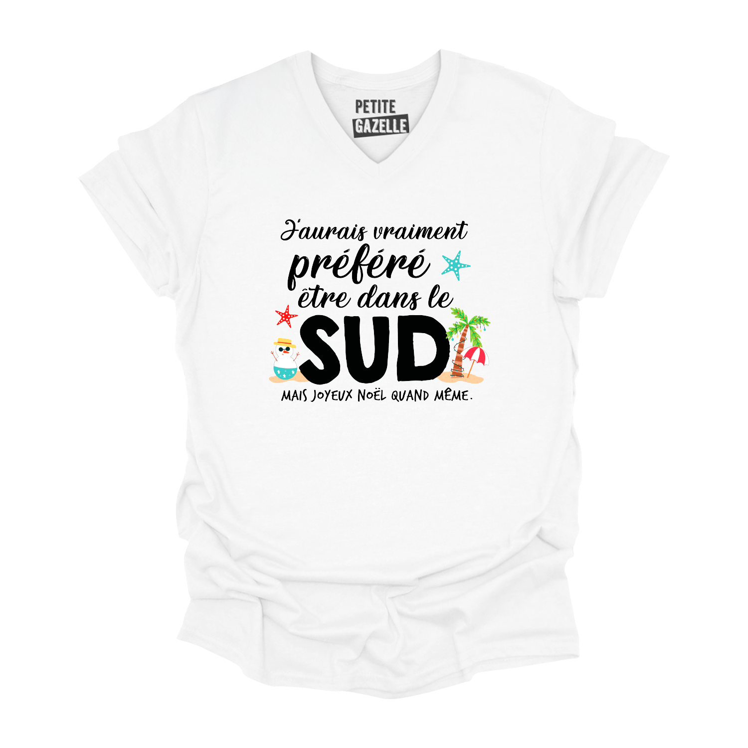 TSHIRT COL en V | J'aurais préféré être dans le sud
