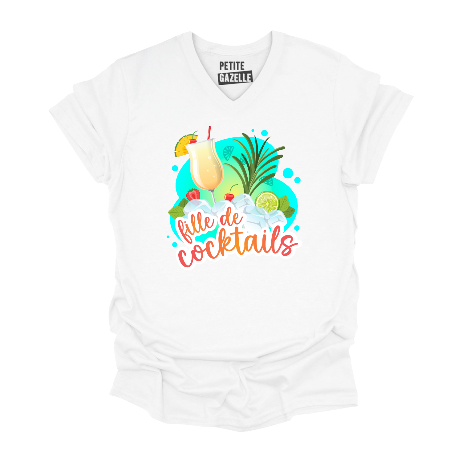 TSHIRT COL en V | Fille de cocktails
