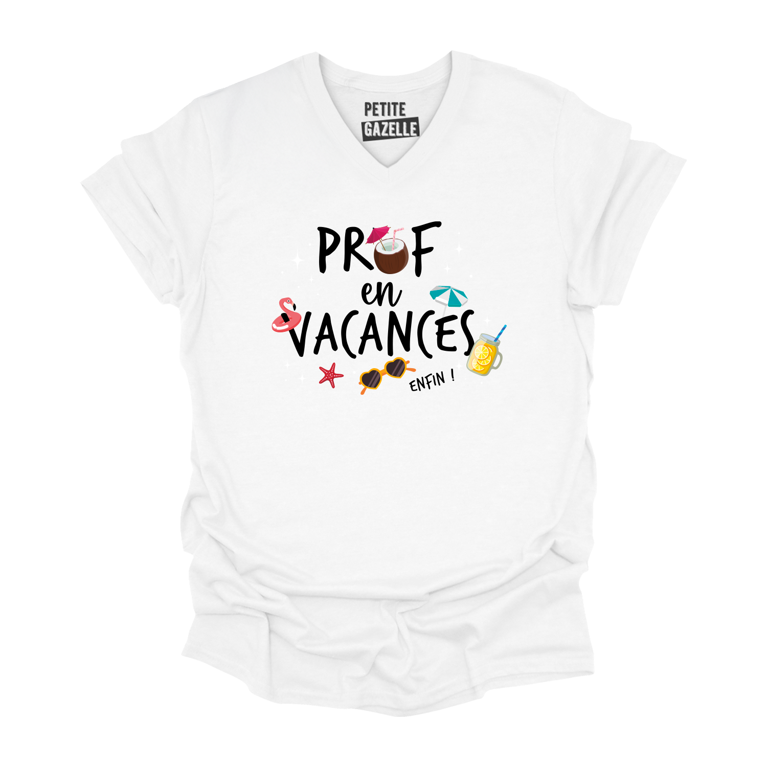 TSHIRT COL en V | Prof en vacances, enfin !