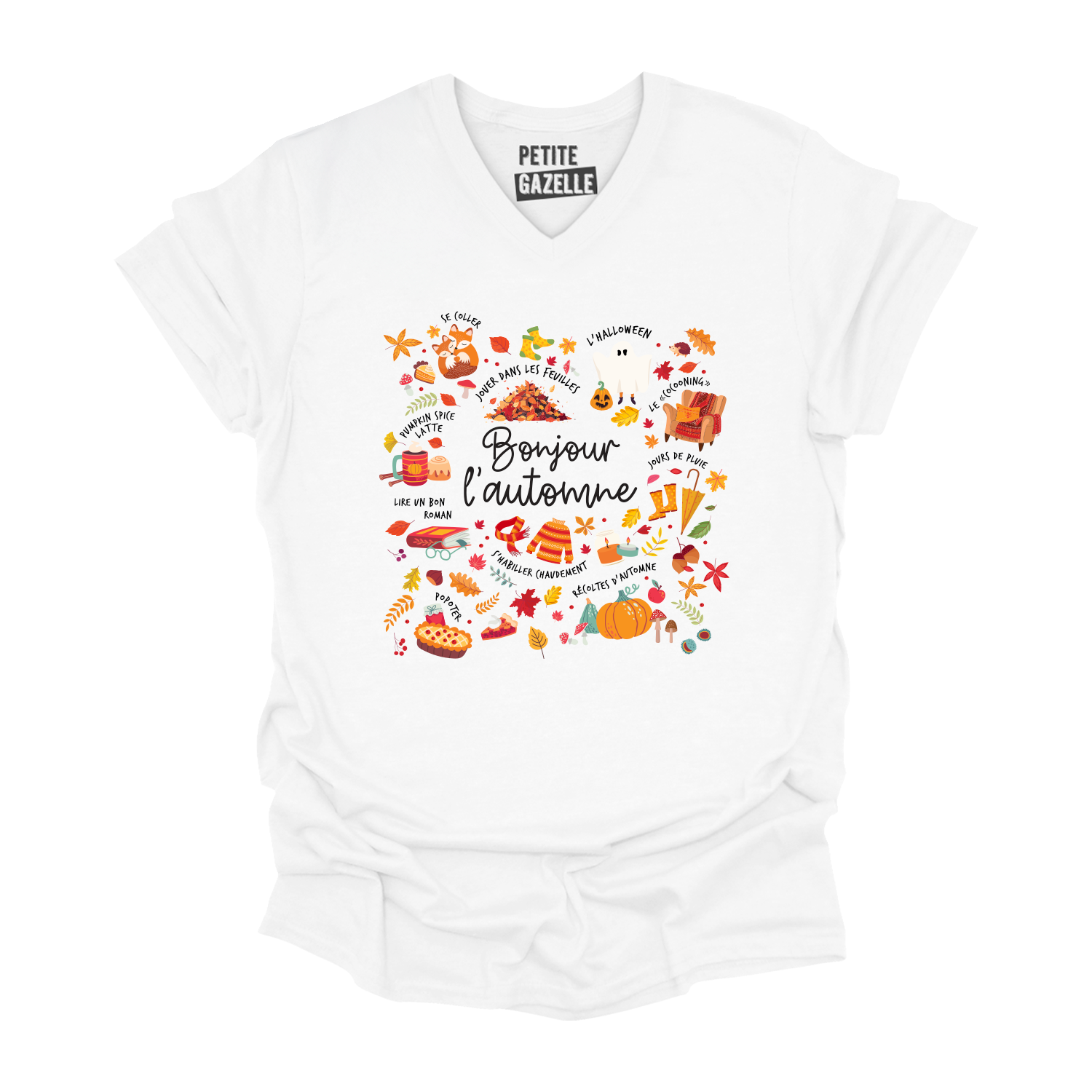 TSHIRT COL en V | Bonjour l'automne