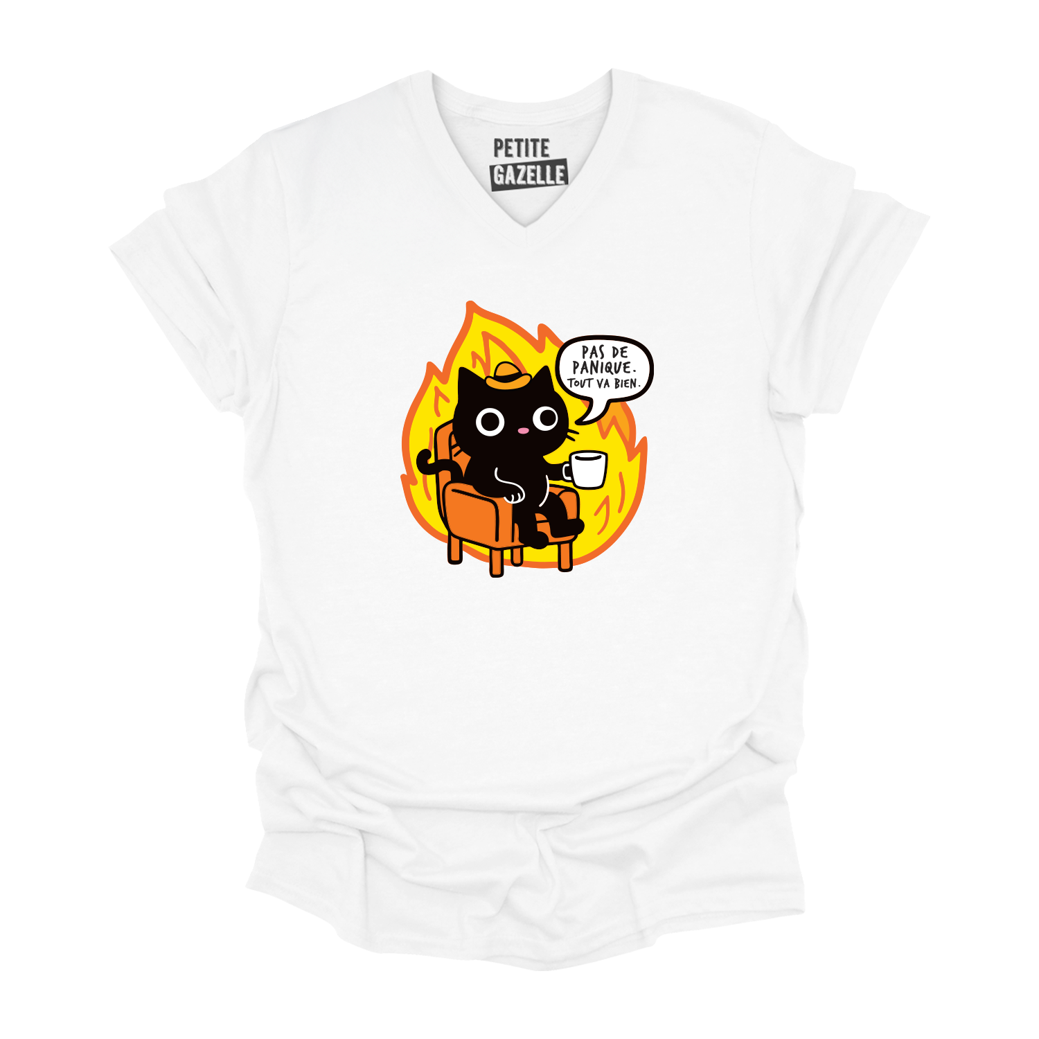 TSHIRT COL en V | Pas de panique, tout va bien.