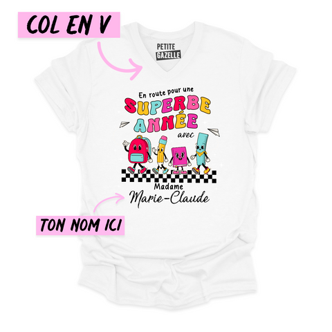 TSHIRT COL en V | En route pour une superbe année