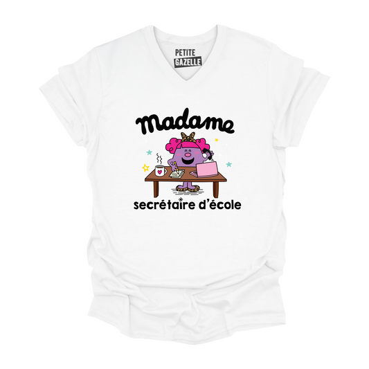 TSHIRT COL en V | Little miss secrétaire