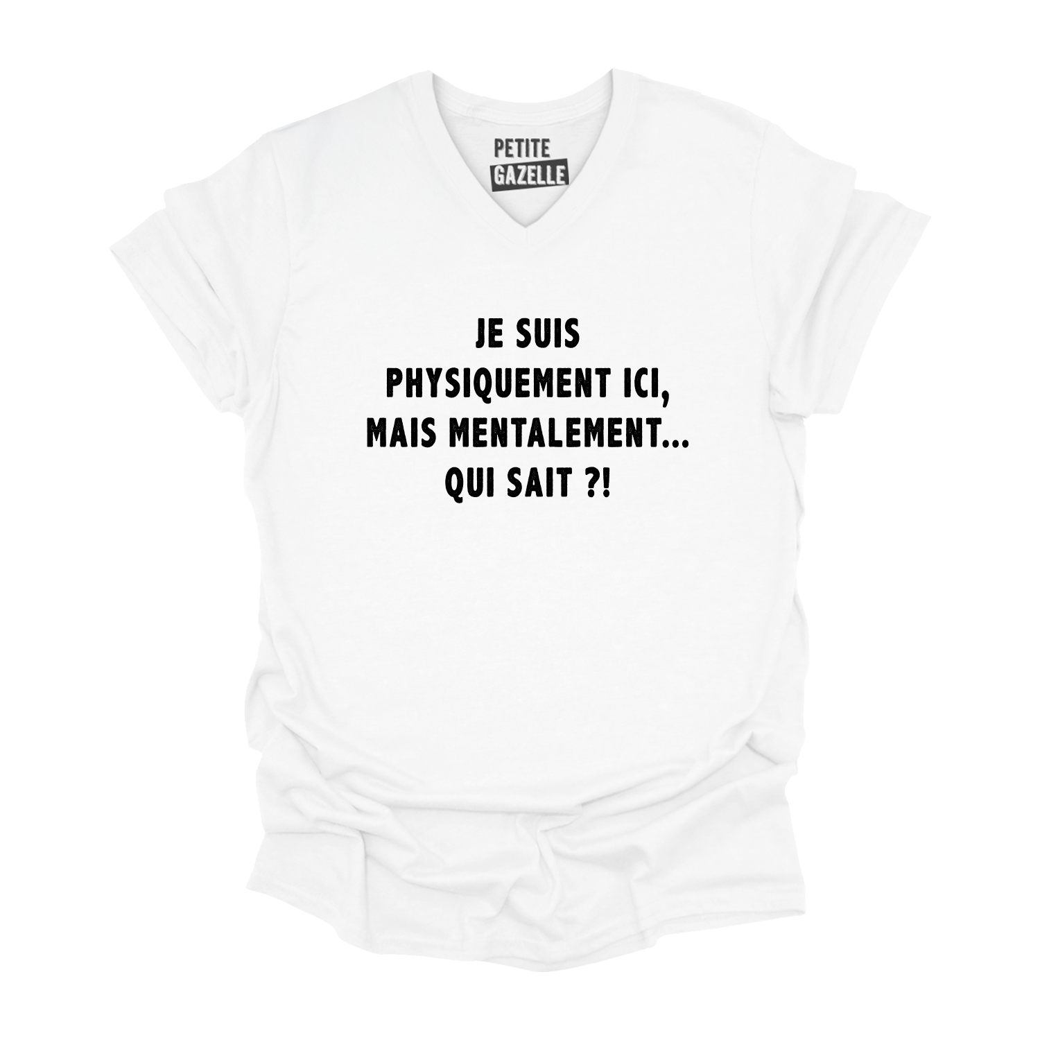 TSHIRT COL en V | Je suis physiquement ici