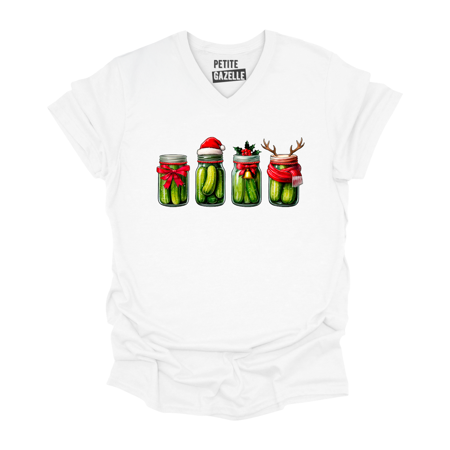 TSHIRT COL en V | Cornichons de Noël