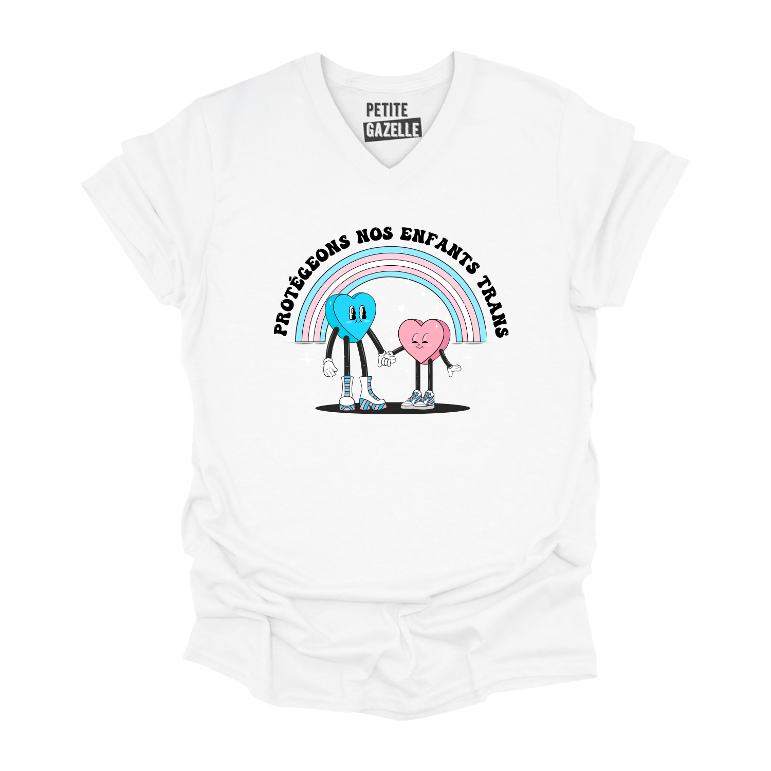 TSHIRT COL en V | Protégeons nos enfants trans