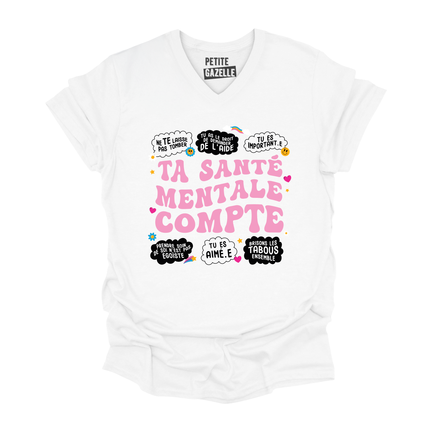 TSHIRT COL en V | Ta santé mentale compte