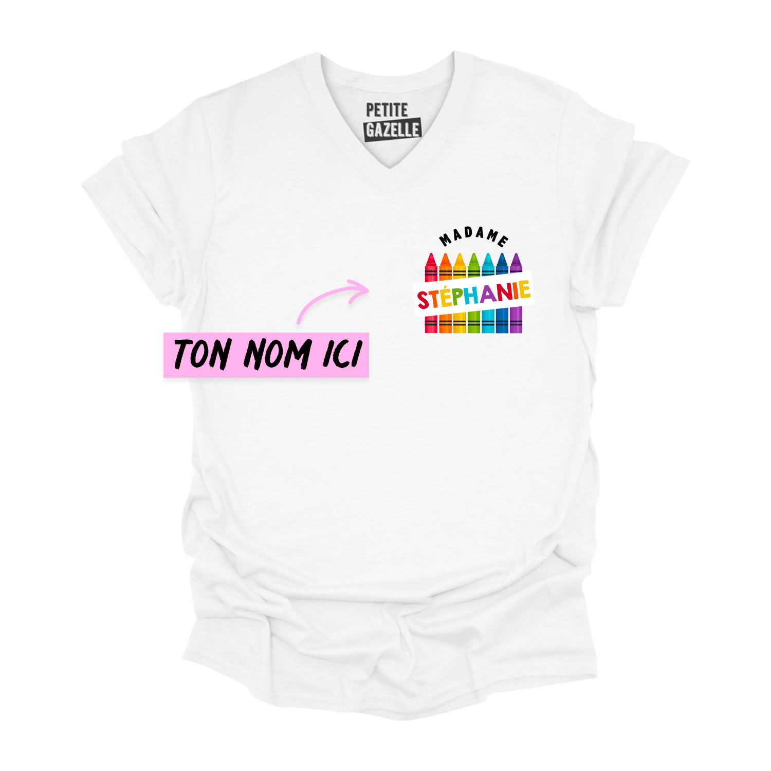 TSHIRT COL en V | Madame Crayons