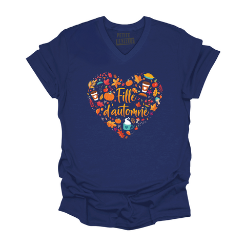 TSHIRT COL en V | Fille d'automne