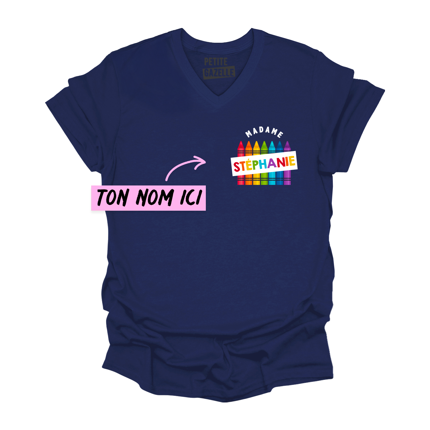 TSHIRT COL en V | Madame Crayons