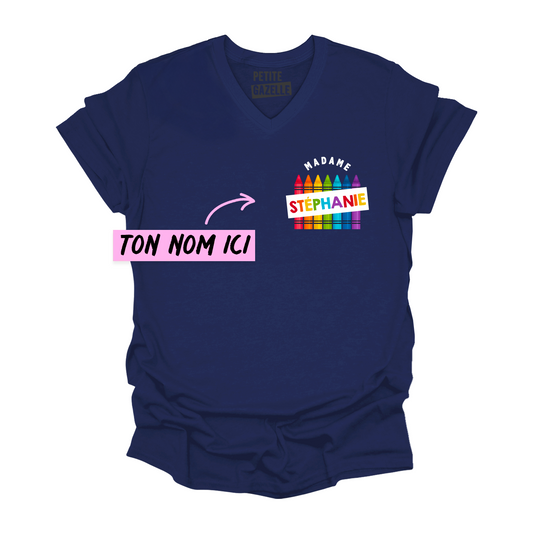 TSHIRT COL en V | Madame Crayons
