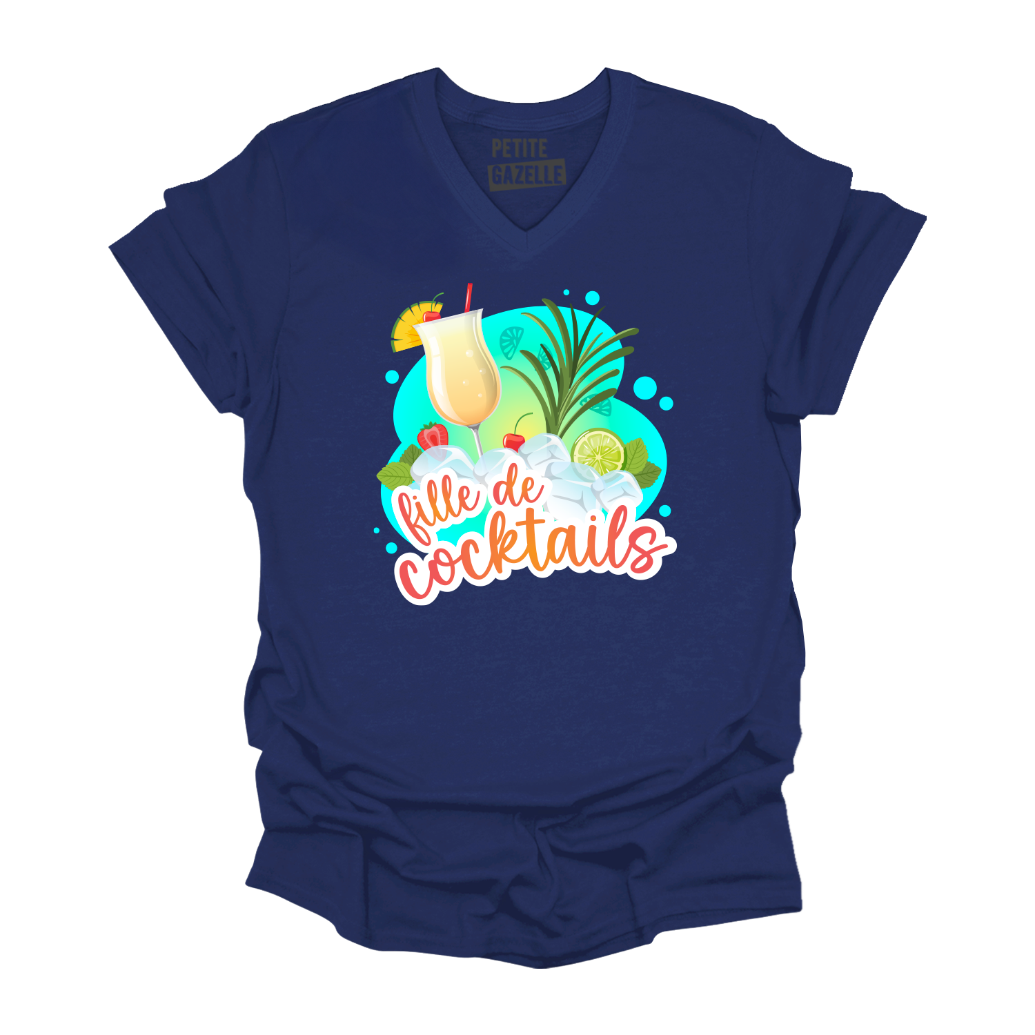 TSHIRT COL en V | Fille de cocktails