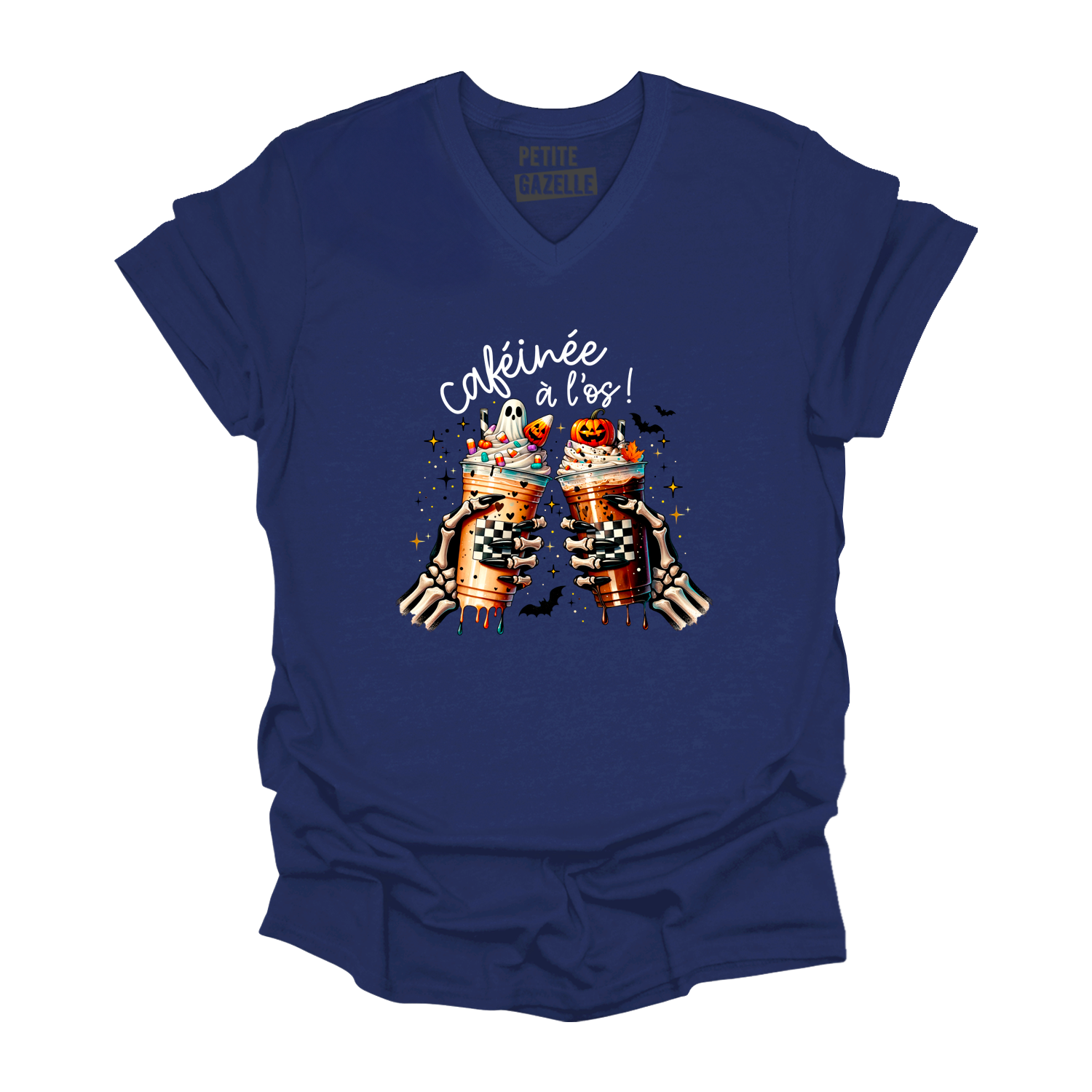 TSHIRT COL en V | Caféinée à l'os