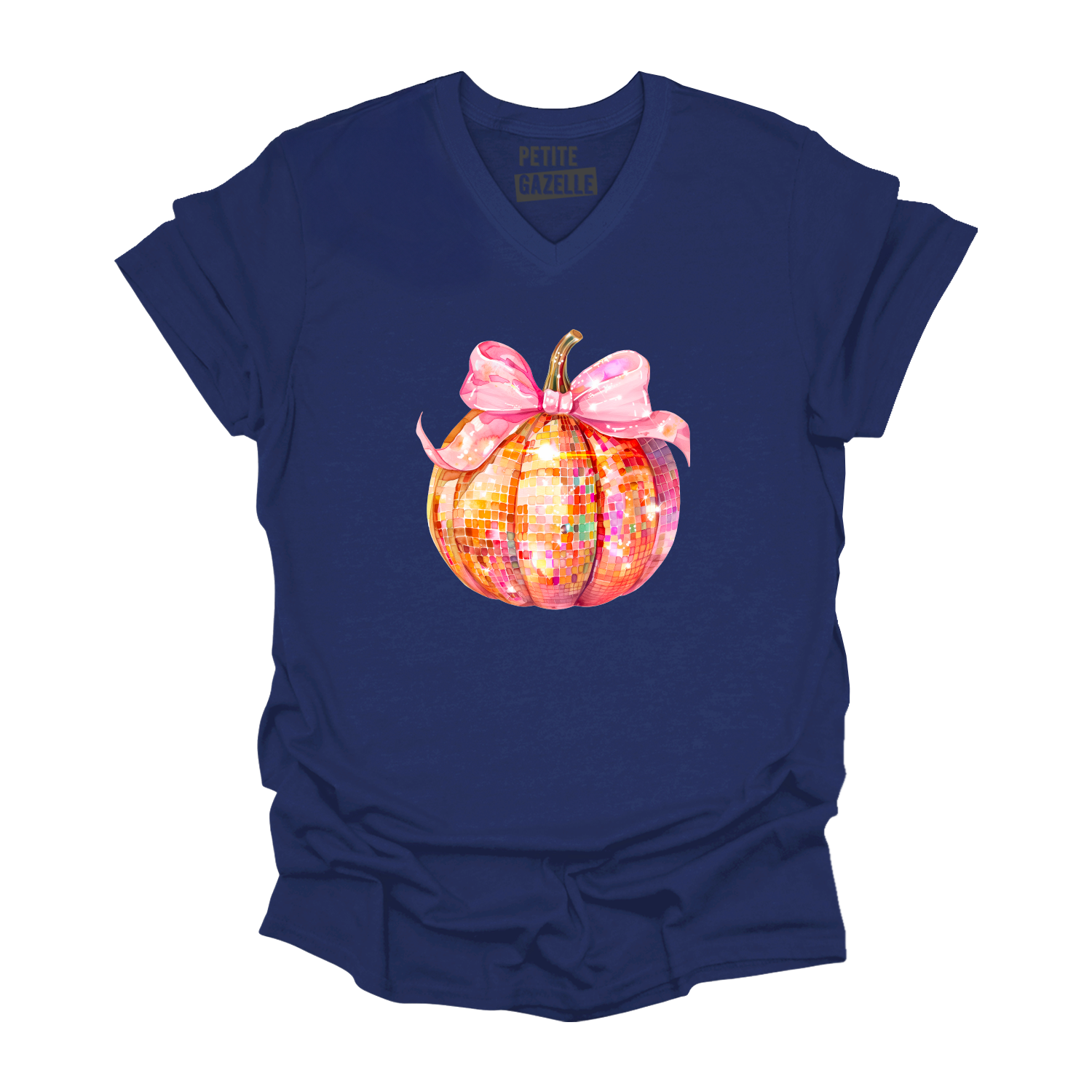 TSHIRT COL en V | Disco Citrouille