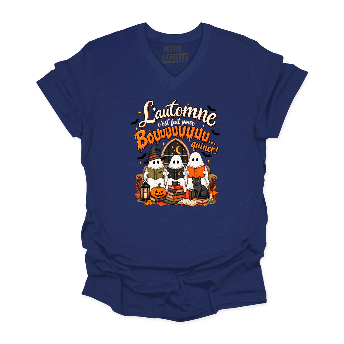 TSHIRT COL en V | L'automne c'est fait pour bouquiner !