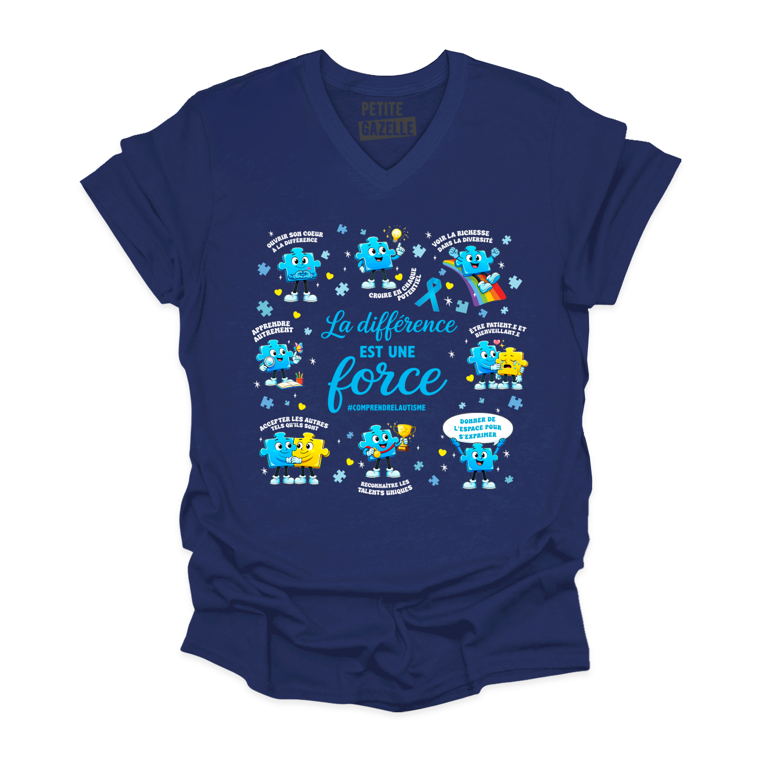 TSHIRT COL en V | Comprendre l'autisme