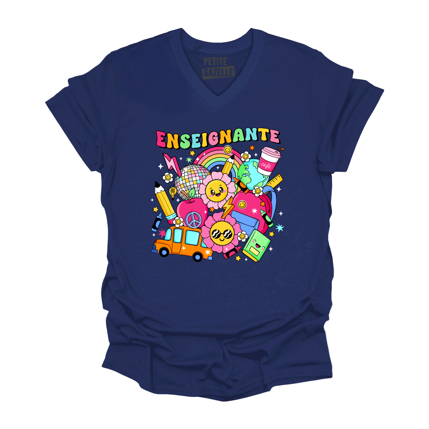 TSHIRT COL en V | Enseignante Groovy