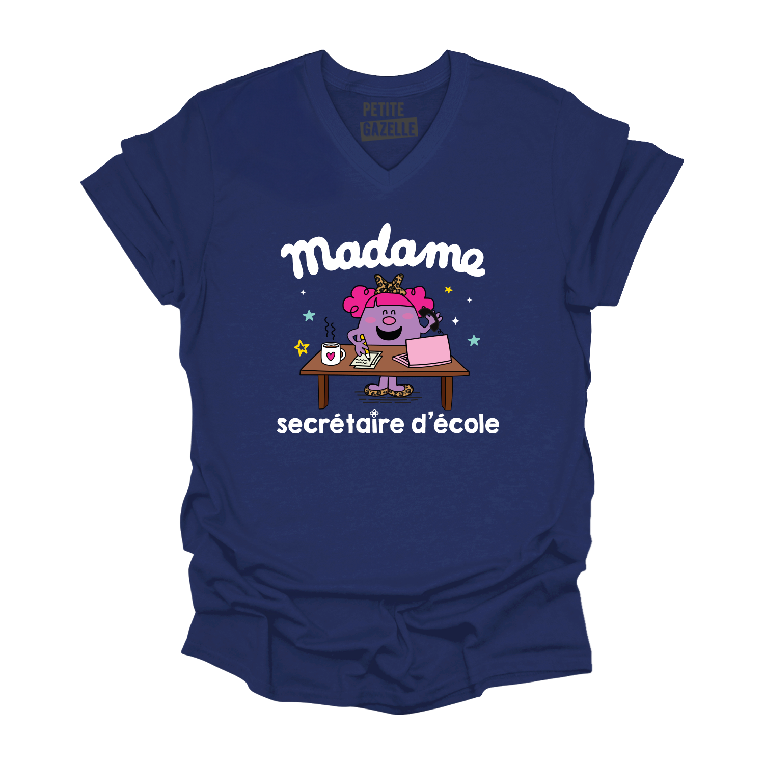 TSHIRT COL en V | Little miss secrétaire