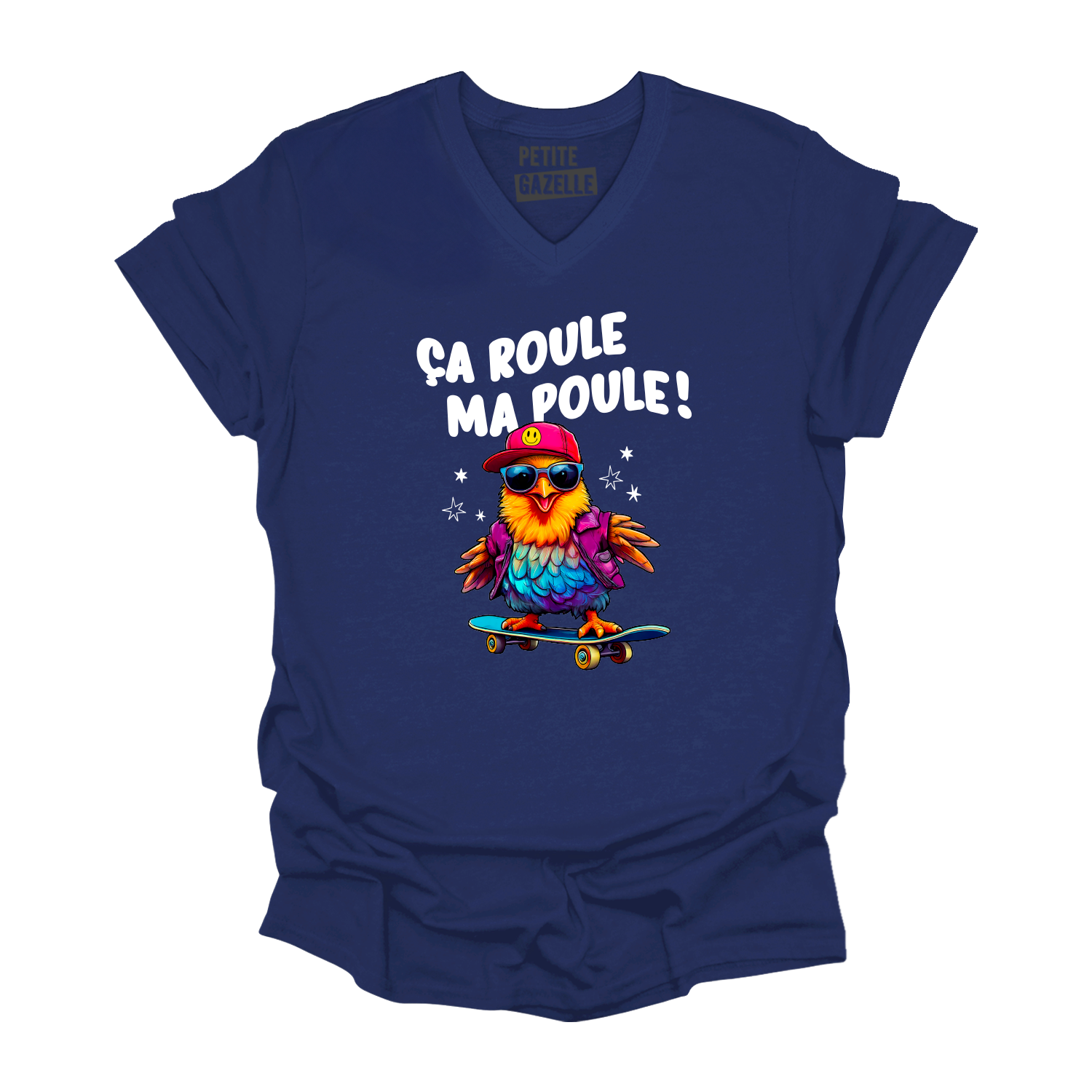 TSHIRT COL en V | Ça roule ma poule !