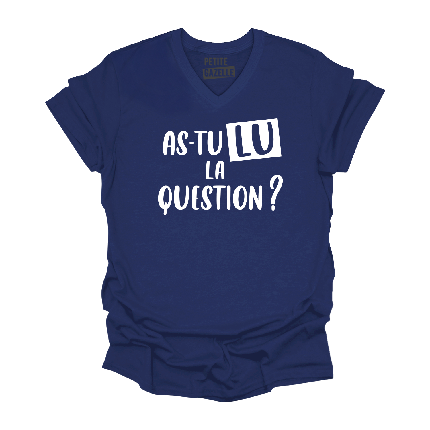 TSHIRT COL en V | As-tu lu la question ?