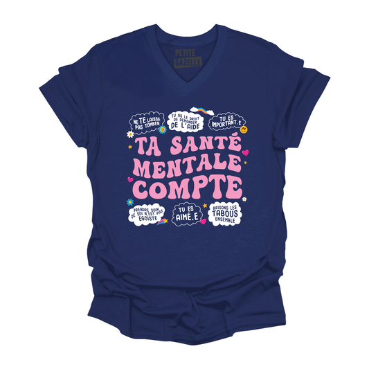 TSHIRT COL en V | Ta santé mentale compte