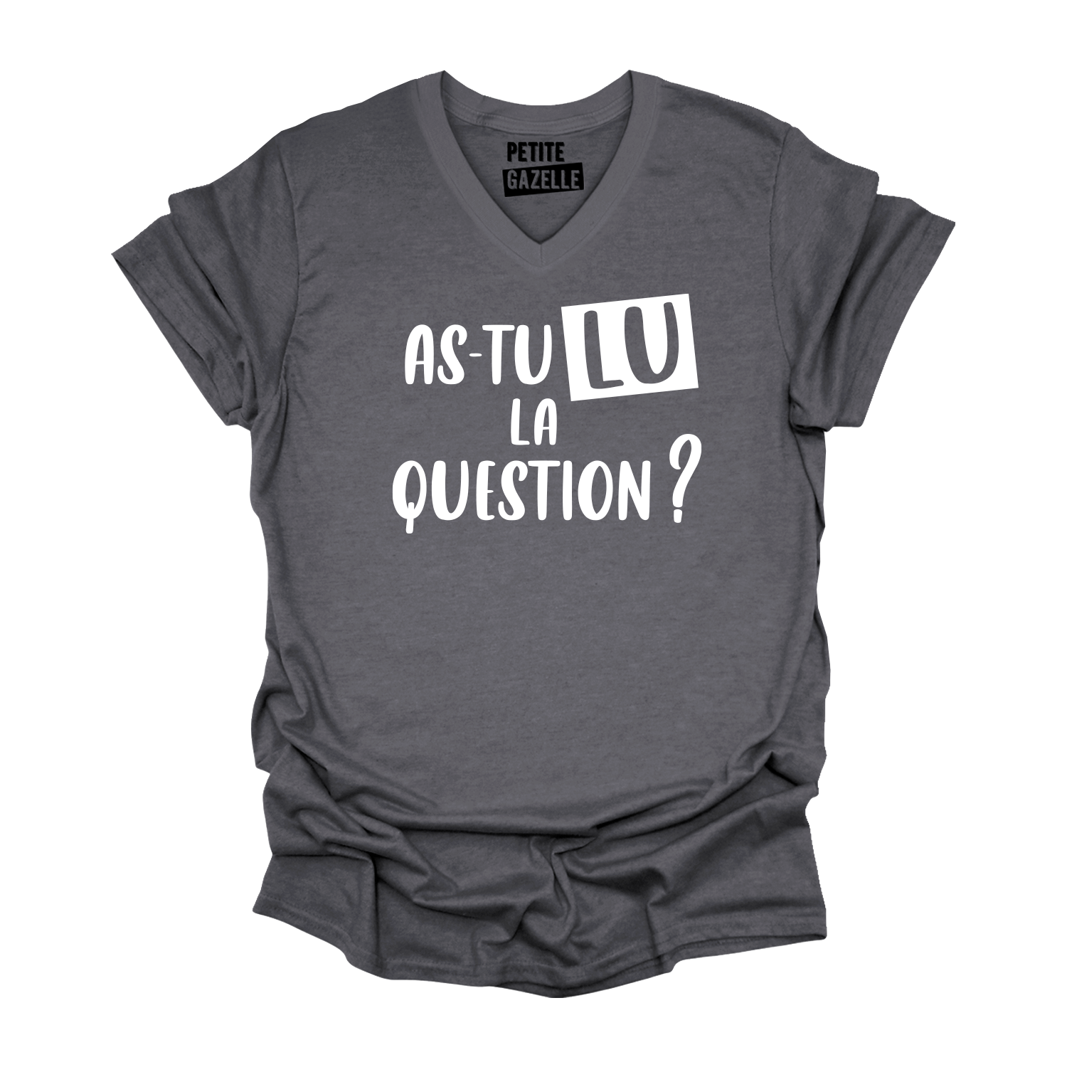 TSHIRT COL en V | As-tu lu la question ?