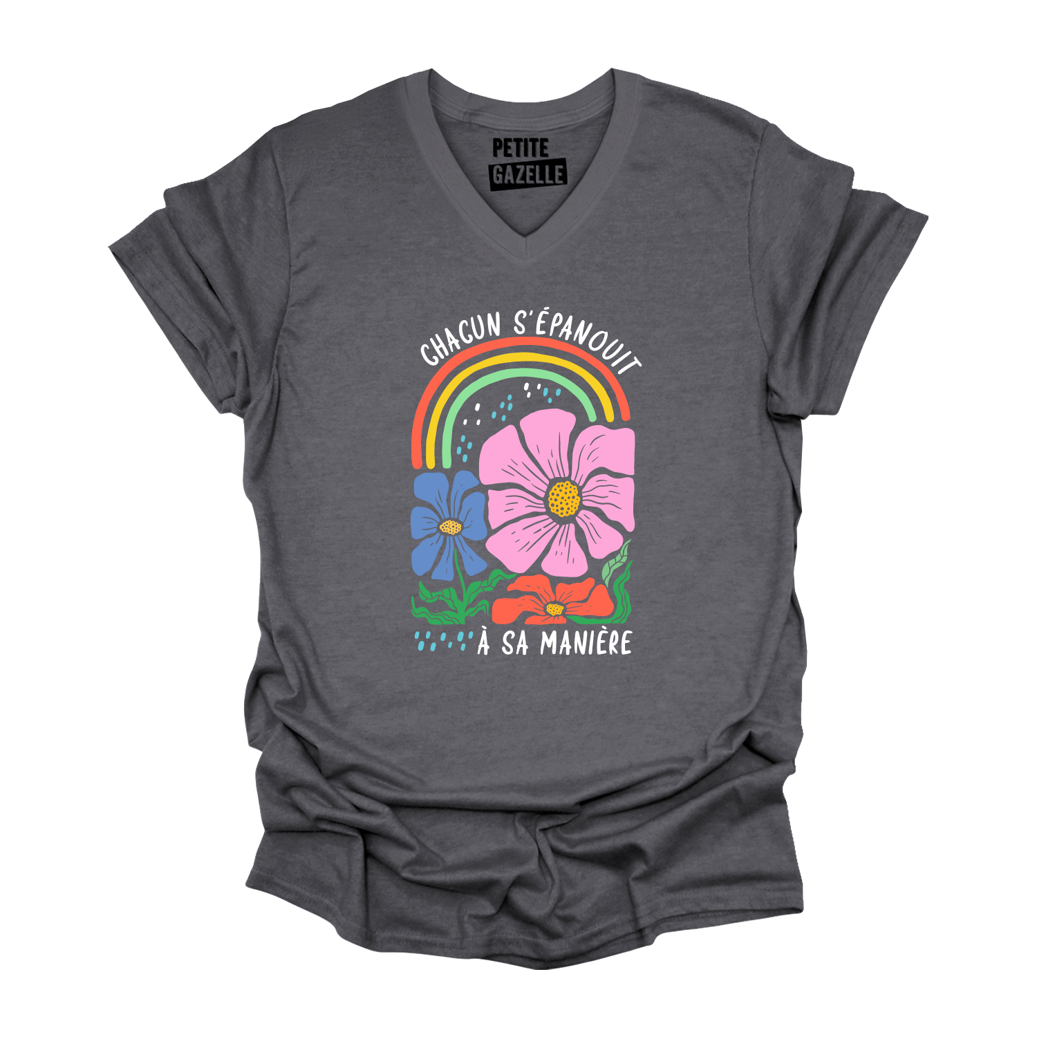 TSHIRT COL en V | Chacun s'épanouit à sa mannière