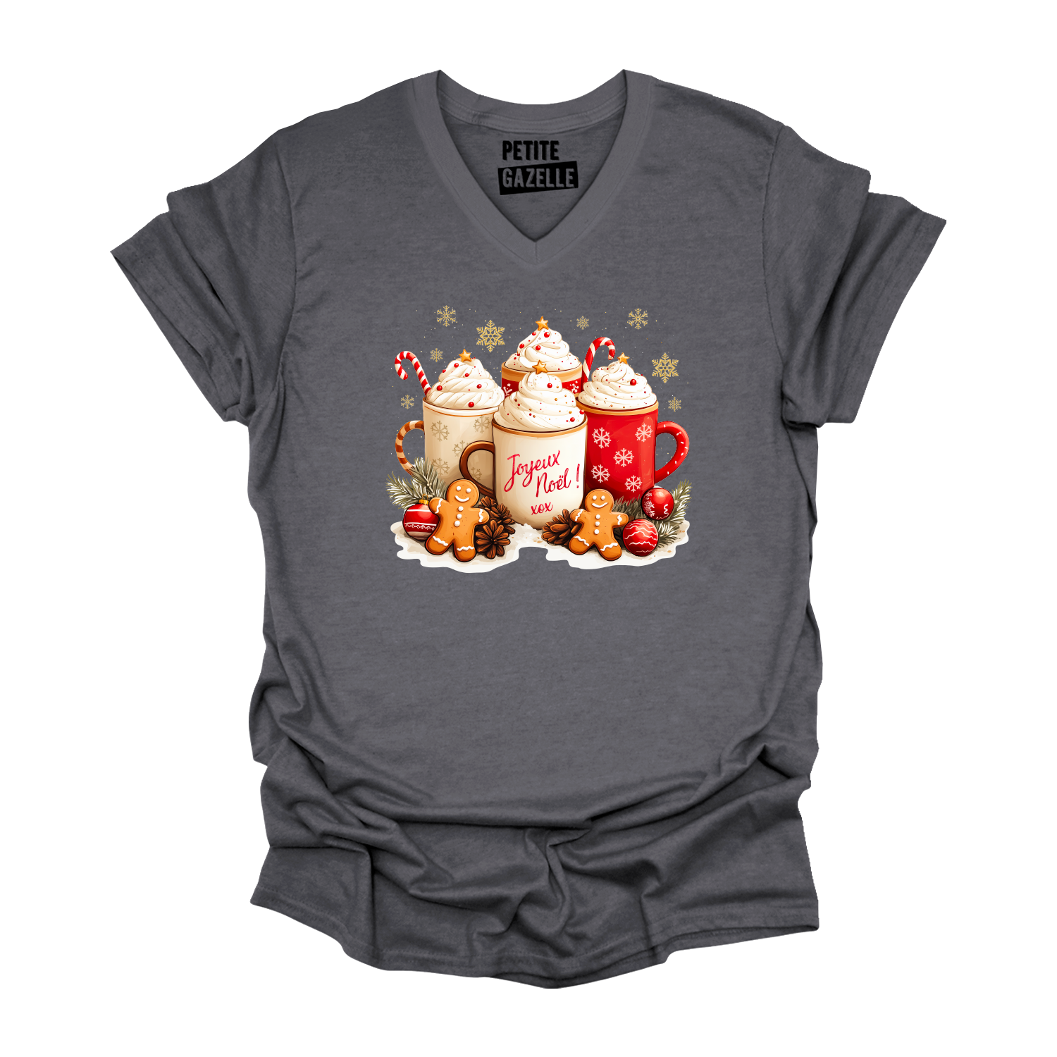 TSHIRT COL en V | Chocolats chauds & Joyeux Noël !