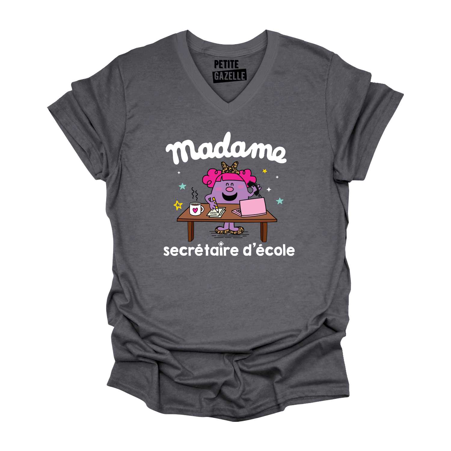 TSHIRT COL en V | Little miss secrétaire