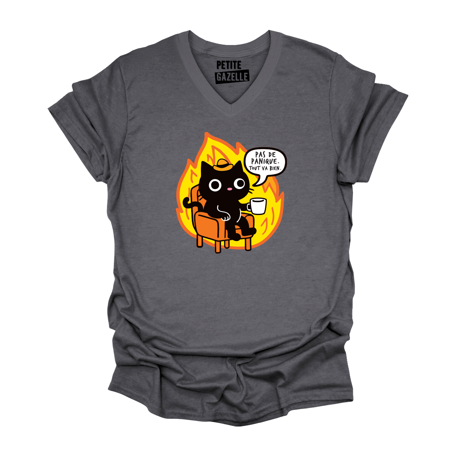 TSHIRT COL en V | Pas de panique, tout va bien.