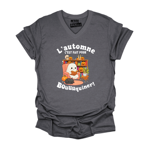 TSHIRT COL en V | L'automne c'est fait pour bouquiner !