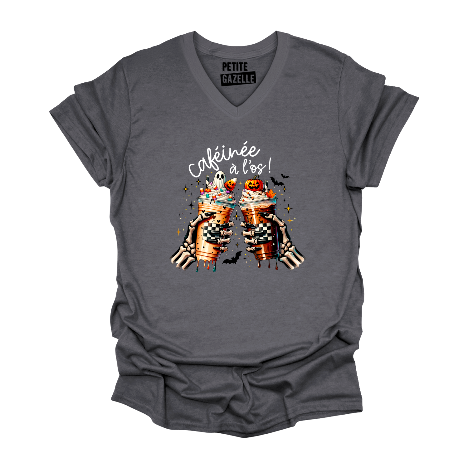 TSHIRT COL en V | Caféinée à l'os