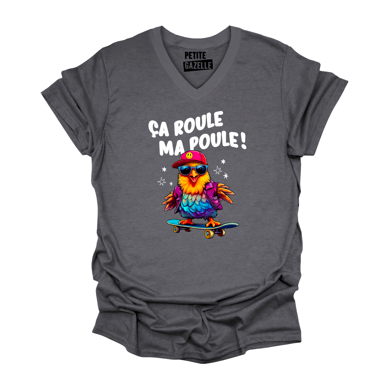 TSHIRT COL en V | Ça roule ma poule !