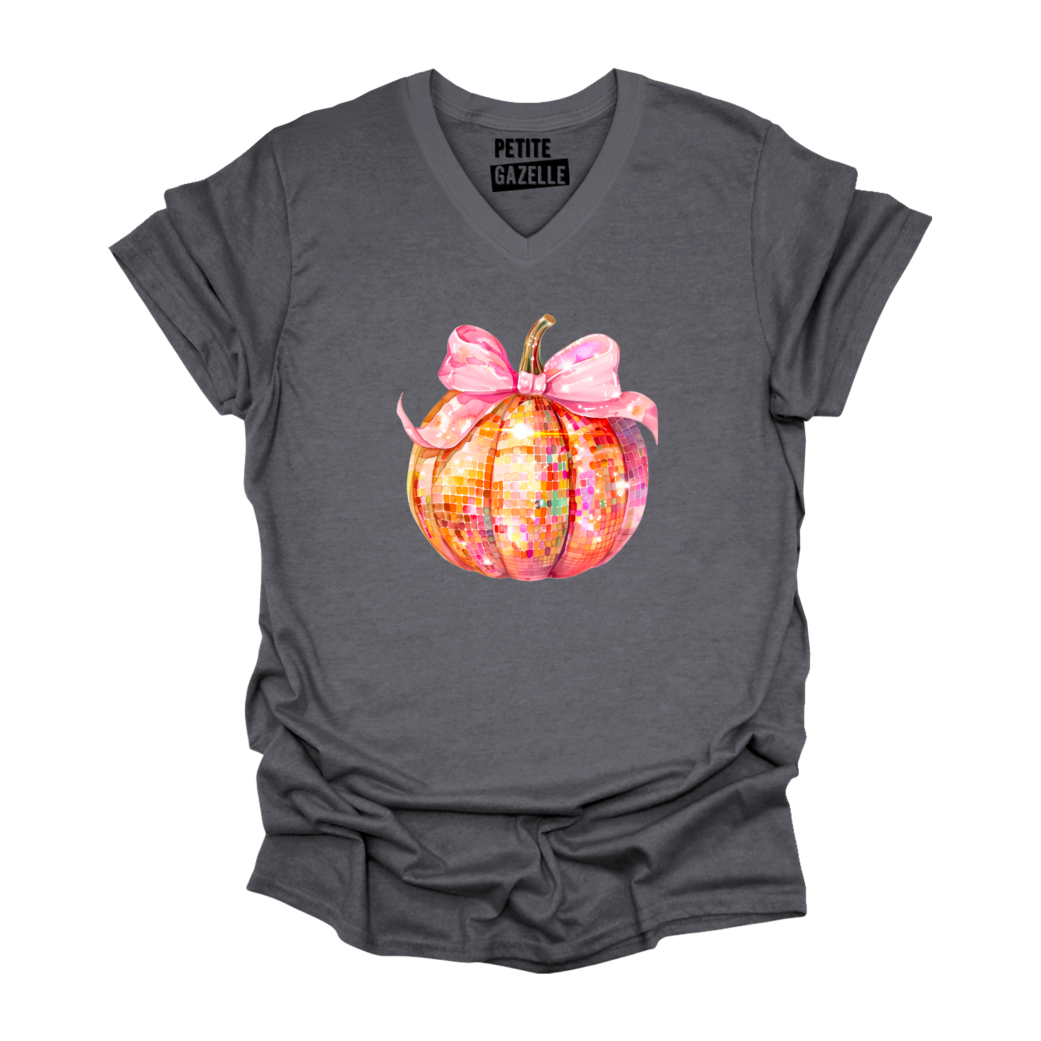 TSHIRT COL en V | Disco Citrouille