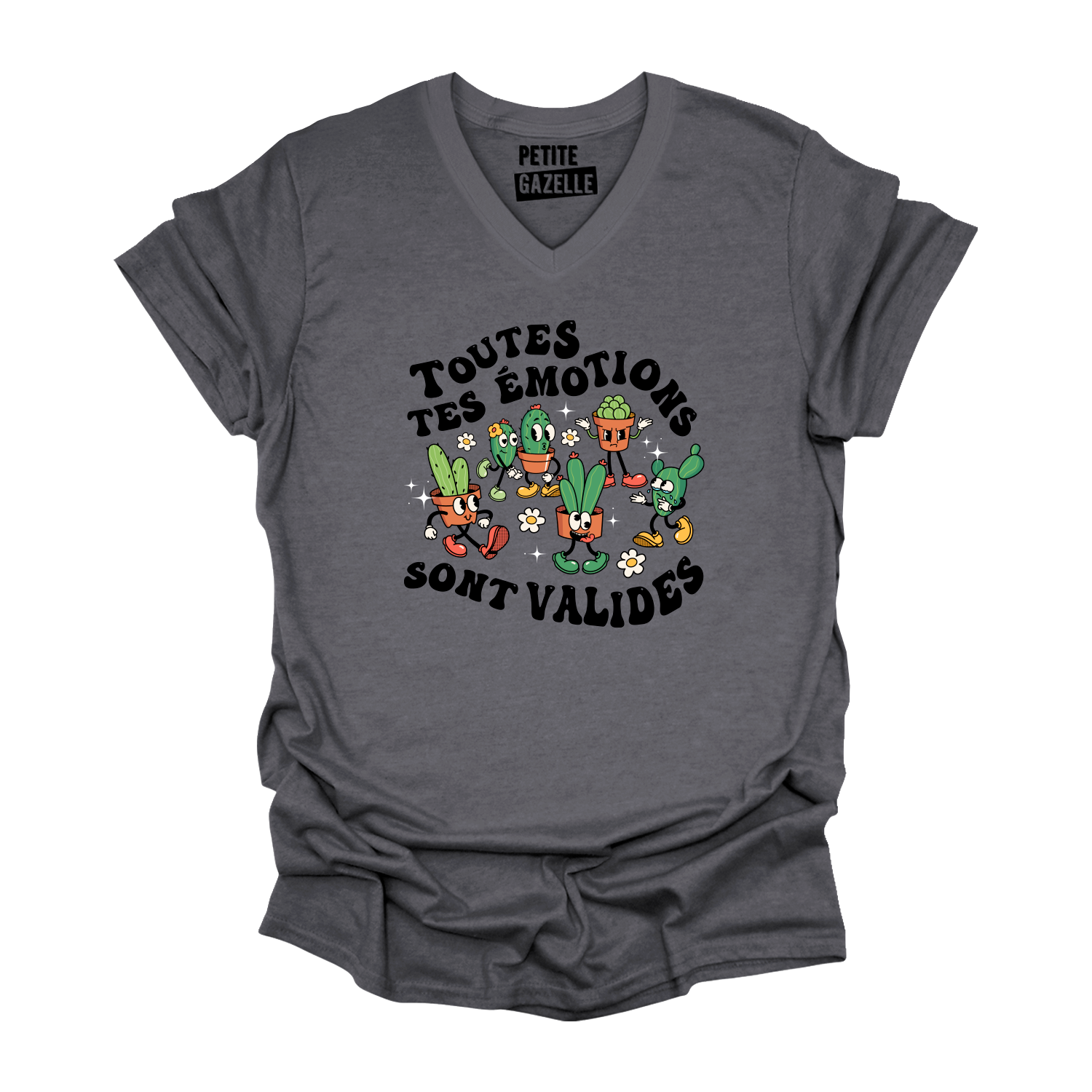 TSHIRT COL en V | Toutes tes émotions sont valides