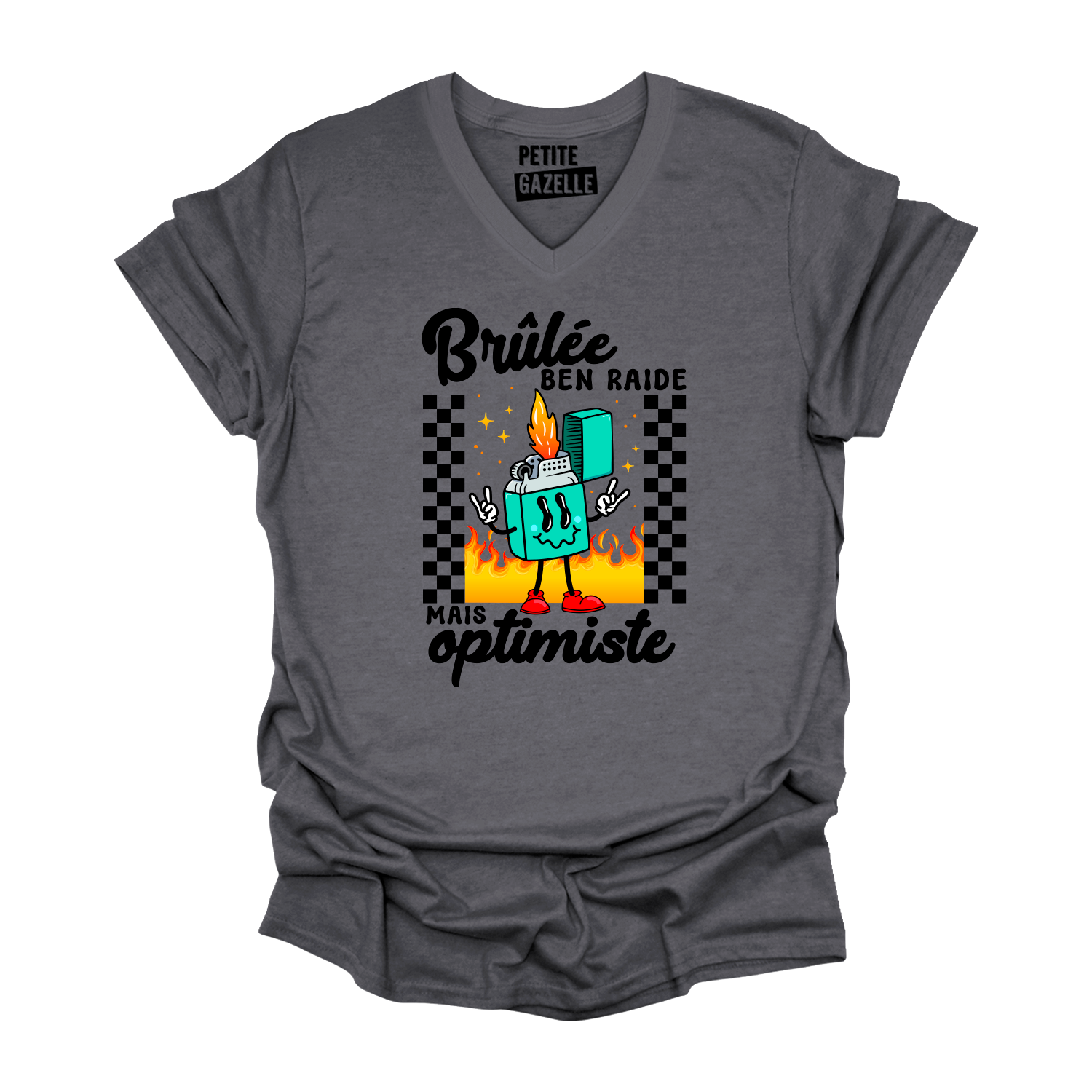 TSHIRT COL en V | Brûlée ben raide
