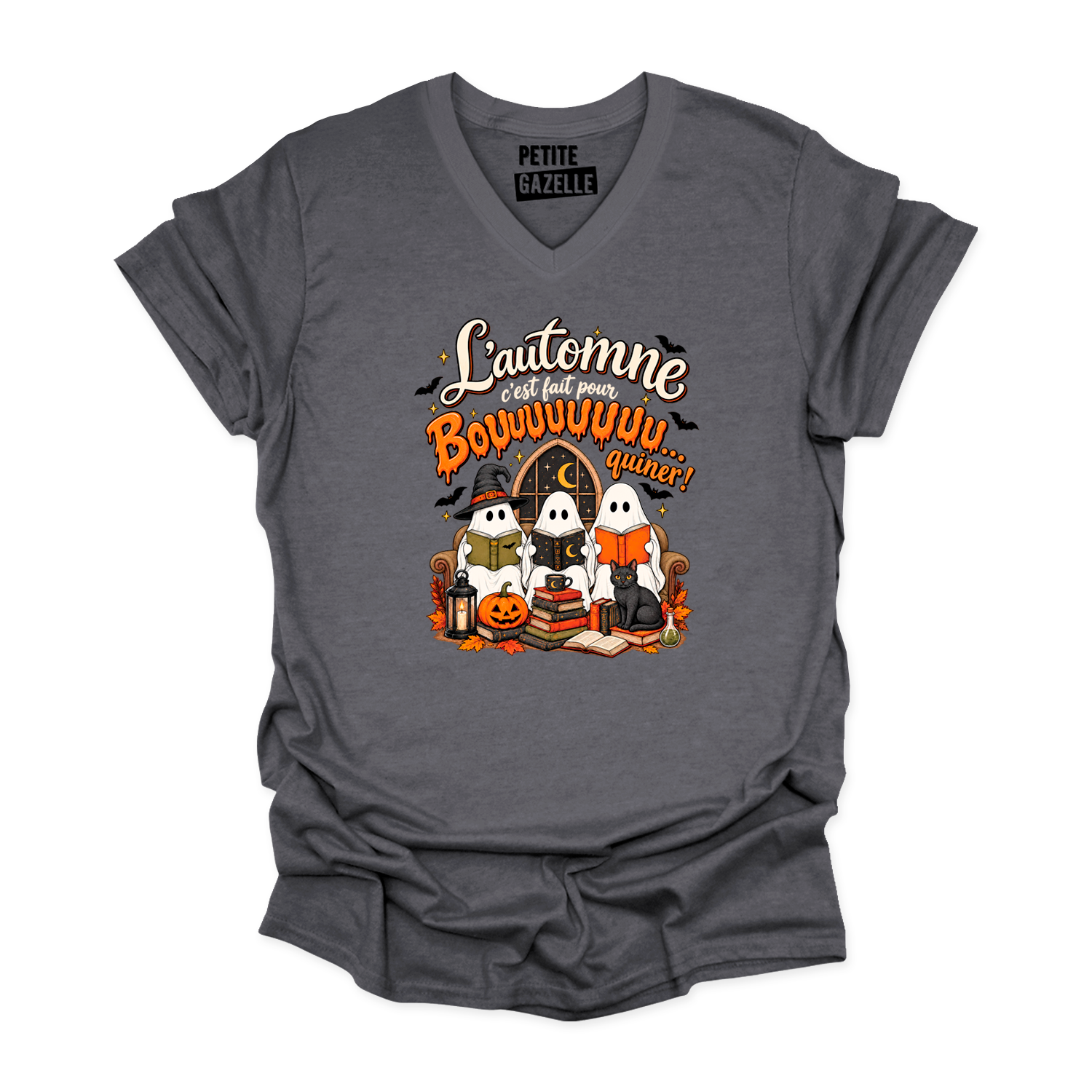 TSHIRT COL en V | L'automne c'est fait pour bouquiner !