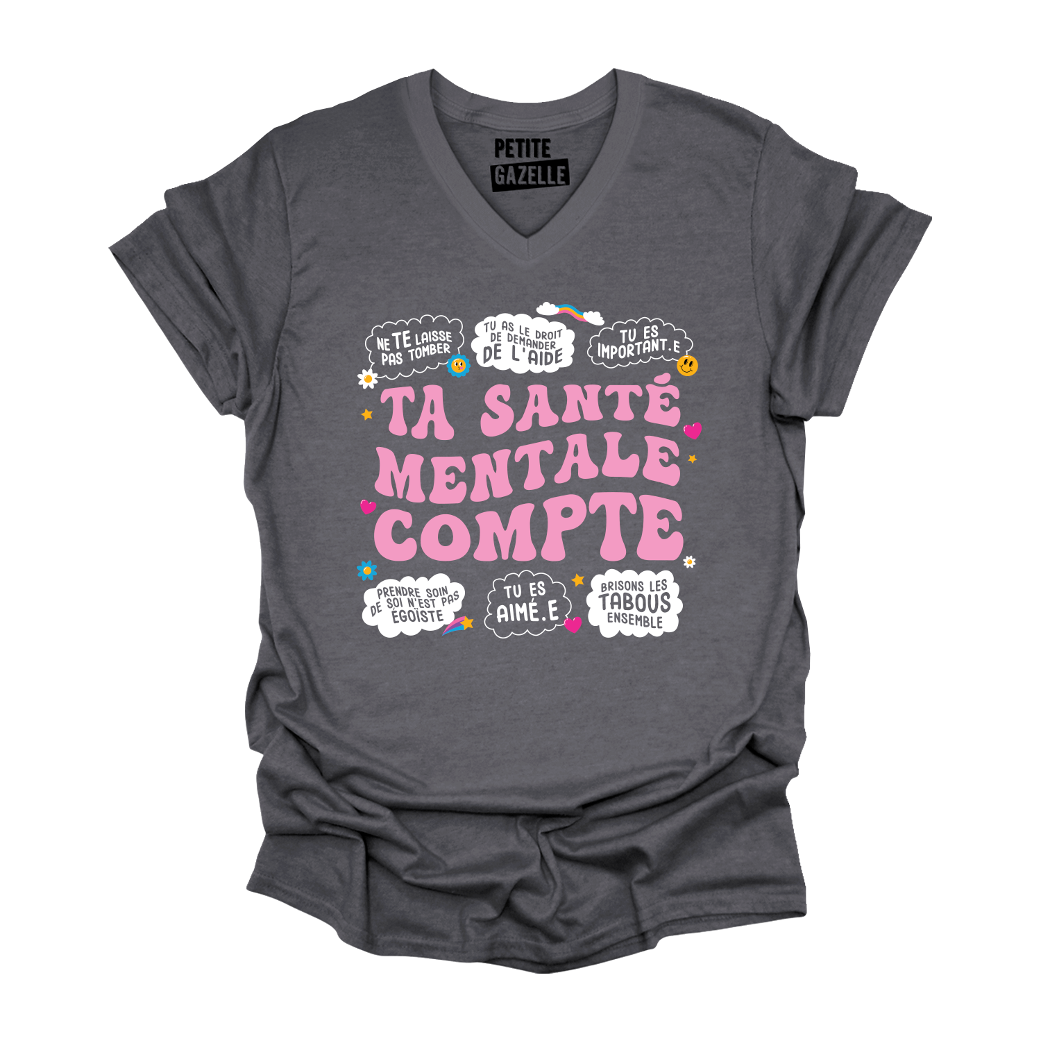 TSHIRT COL en V | Ta santé mentale compte