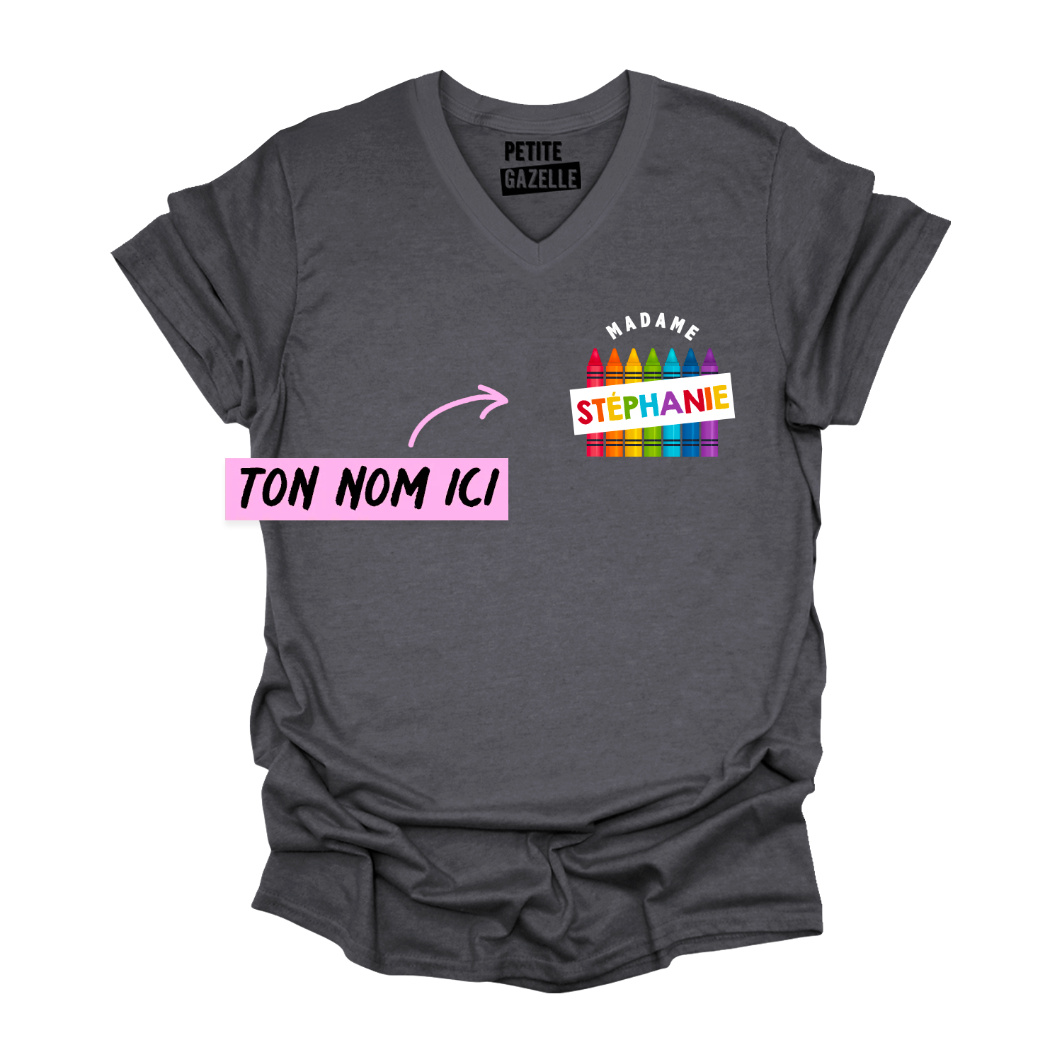 TSHIRT COL en V | Madame Crayons