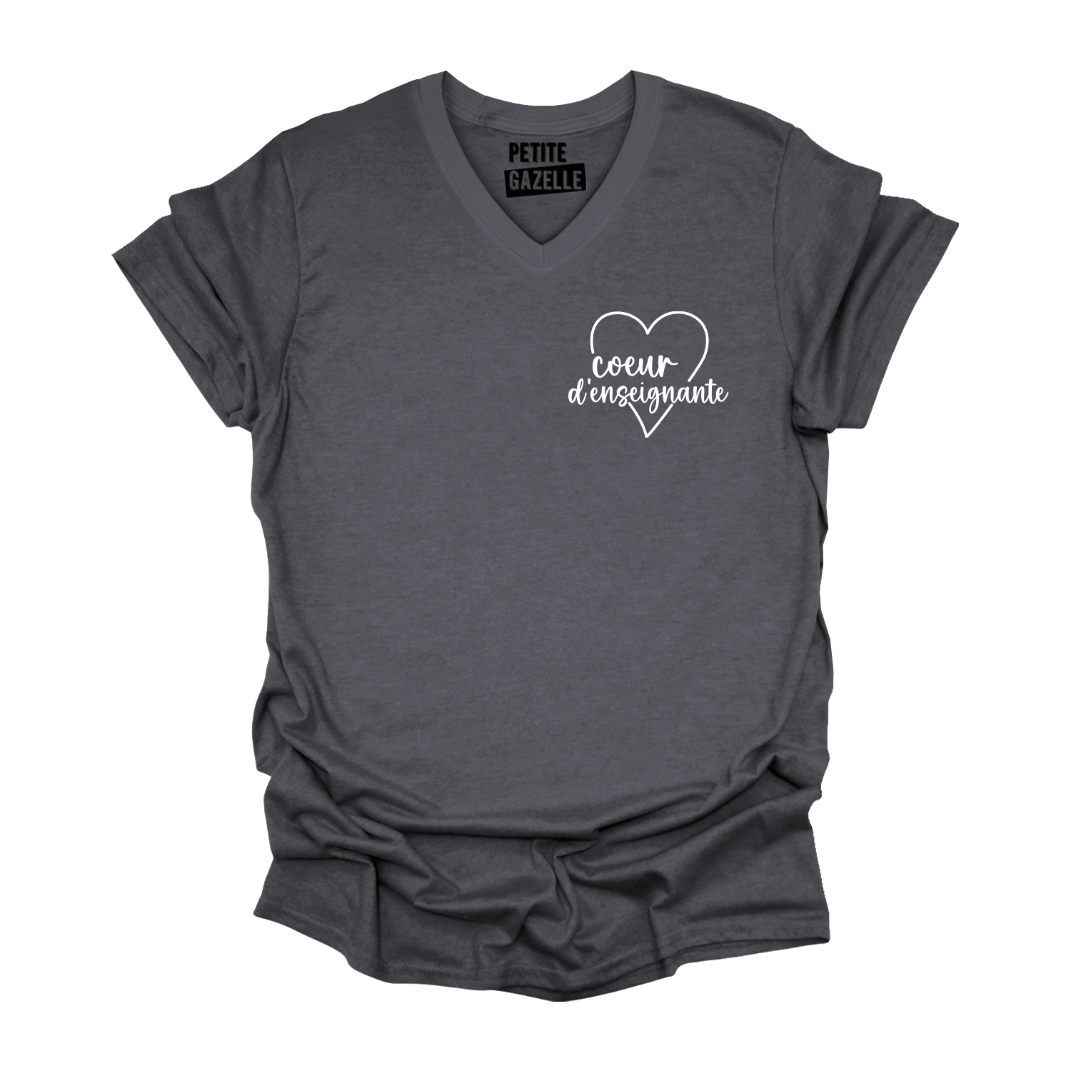 TSHIRT COL en V | Coeur d'enseignante