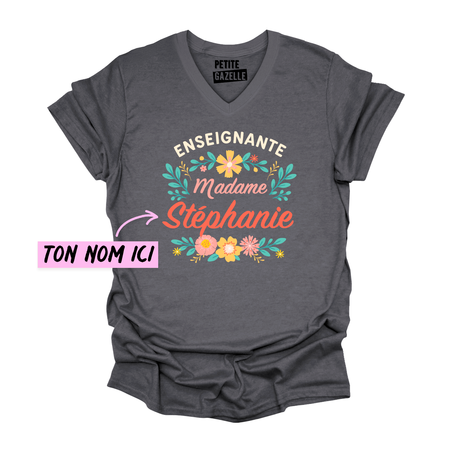 TSHIRT COL en V | Madame Fleurs